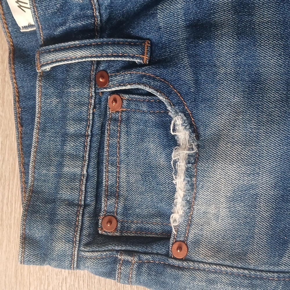 NEW Madewell Jeans Denim Distressed High Rise Slim Size 24 - Picture 10 of 11